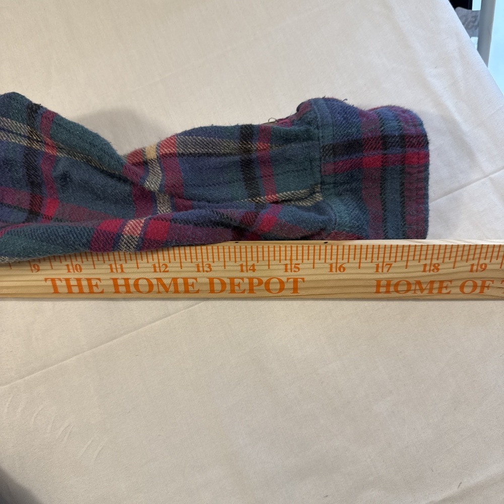 FLANNEL SHIRT American Eagle Boyfriend PINK Plaid  Women Medium Boho CABINCORE - Picture 6 of 8